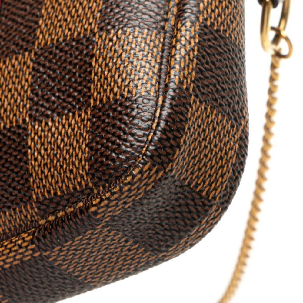 LOUIS VUITTON Brown Damier Leather Pochette Mini Bag - Picture 5 of 9